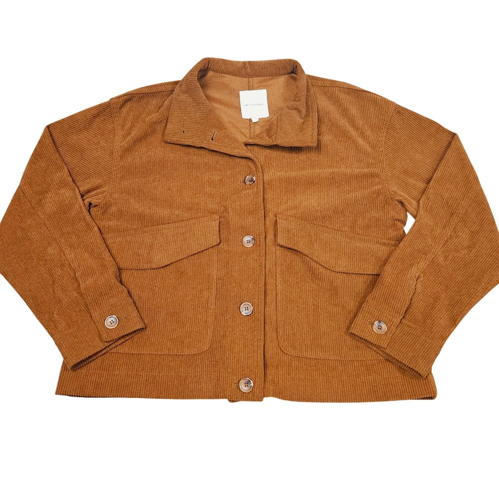 Avec‎ Les Filles Corduroy Button Down Jacket Women Small Brown Long Sleeve Retro